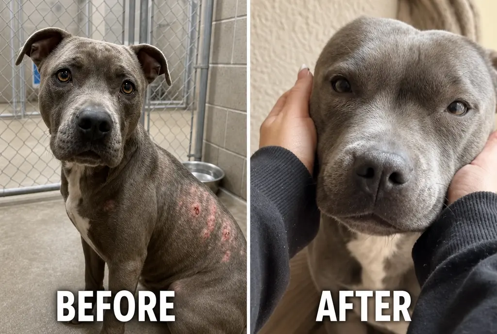 Theresa before and after using the face wash